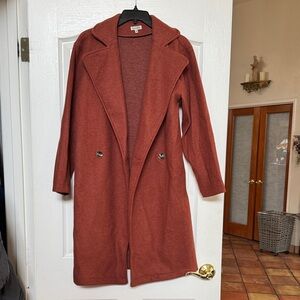 Elegant Rust Women's Longline Blazer